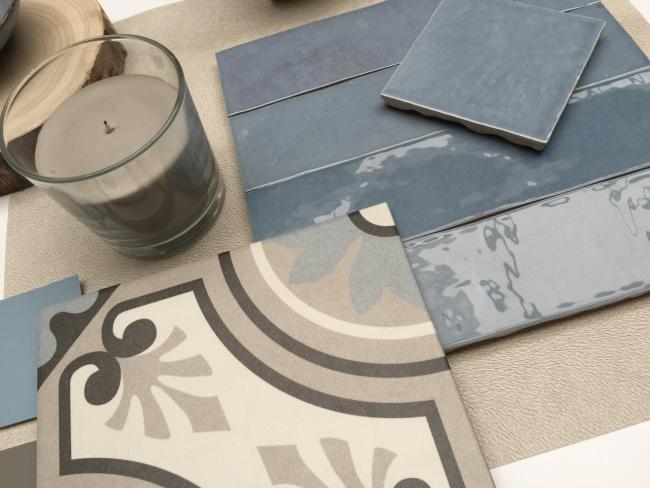 LA MADELEINE LILOU CLASSIC & ATELIER 10X10 & 6.2X25 BLEU LUMIERE GLOSSY